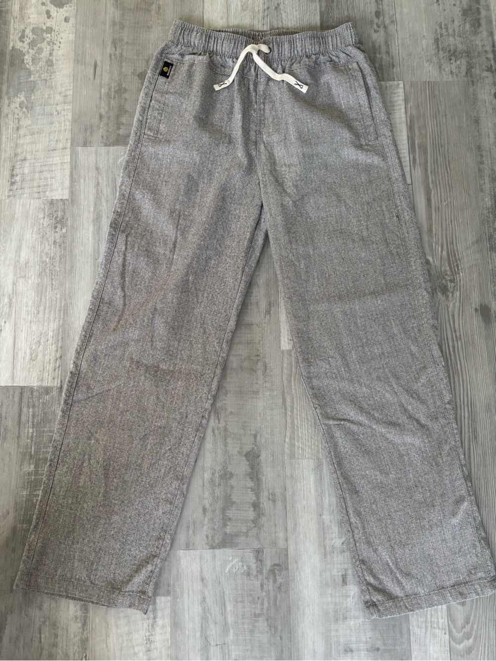 Men's Gray Drawstring Casual Linen Pants
